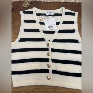 Workshop Republic Clothing Black and White Striped Knit Top